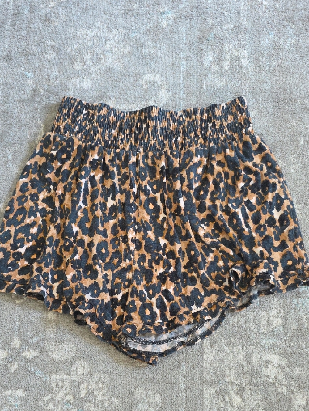 next Leopard Print Elastic Waist Girls Shorts in Tan and Black